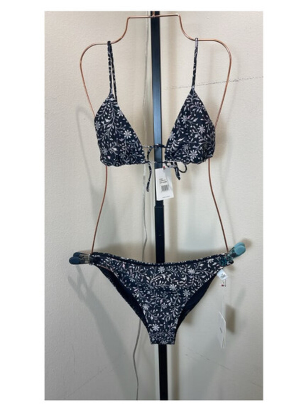 XIRENA Bikini in Navy Vine Print, Large, $168, NWT -Swim16